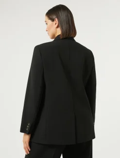 Best Marina Rinaldi Double-breasted cady blazer jacket BLACK