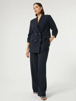 Online Marina Rinaldi Double-breasted cady blazer jacket MIDNIGHTBLUE