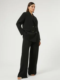 Best Marina Rinaldi Double-breasted cady blazer jacket BLACK