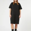 Fashion Marina Rinaldi Double-faced jersey dress BLACK