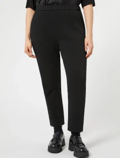 Online Marina Rinaldi Double-faced jersey trousers BLACK