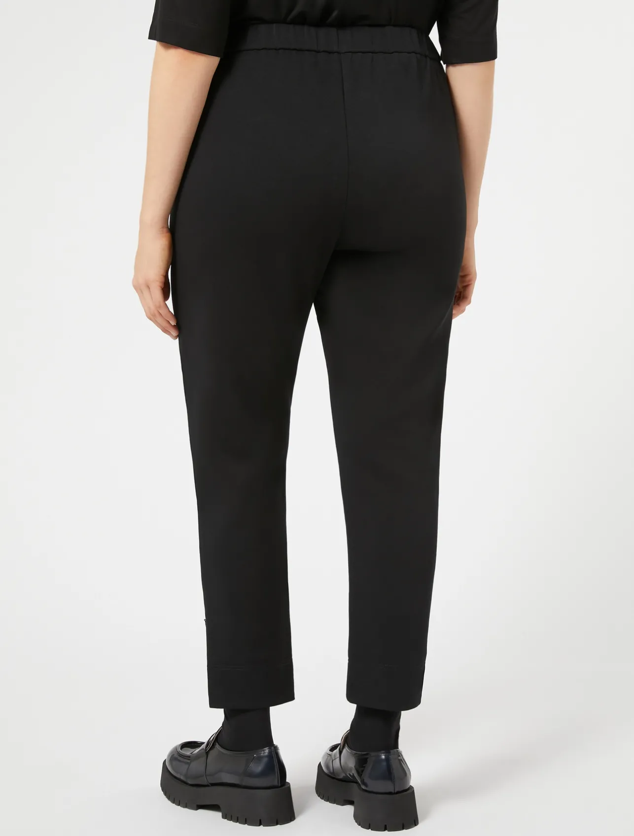Online Marina Rinaldi Double-faced jersey trousers BLACK