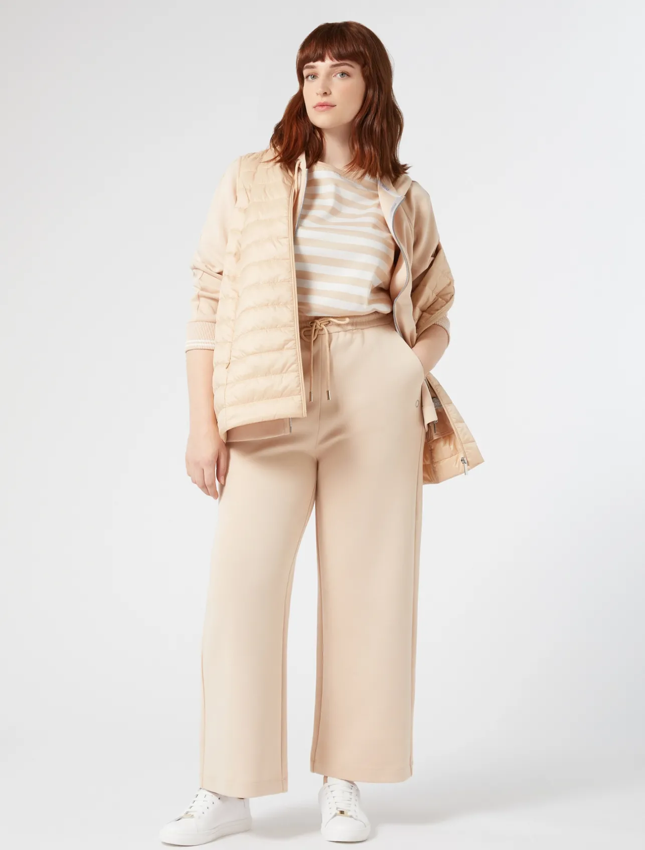 Fashion Marina Rinaldi Double-faced jersey trousers PINK