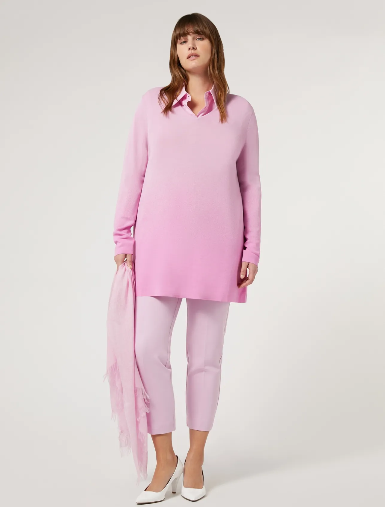 Sale Marina Rinaldi Double-faced jersey trousers PINK