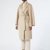New Marina Rinaldi Double-faced pure cashmere coat HAZELNUTBROWN