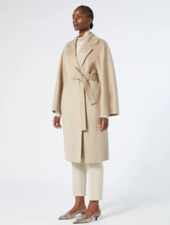 New Marina Rinaldi Double-faced pure cashmere coat HAZELNUTBROWN