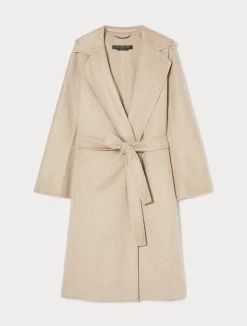 New Marina Rinaldi Double-faced pure cashmere coat HAZELNUTBROWN