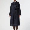 Discount Marina Rinaldi Double-faced pure wool coat MIDNIGHTBLUE