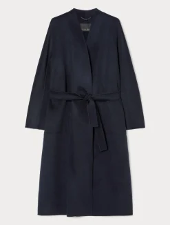 Discount Marina Rinaldi Double-faced pure wool coat MIDNIGHTBLUE