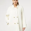 New Marina Rinaldi Double-faced wool and cashmere coat WHITE