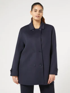 Fashion Marina Rinaldi Double-faced wool and cashmere coat MIDNIGHTBLUE