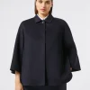 New Marina Rinaldi Double-faced wool and cashmere jacket MIDNIGHTBLUE
