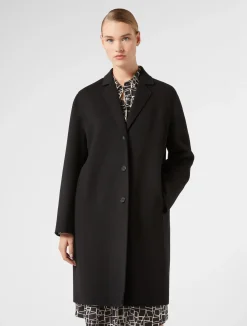 Discount Marina Rinaldi Double-faced wool and cashmere coat BLACK
