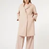 Outlet Marina Rinaldi Double-faced wool and cashmere coat IVORY