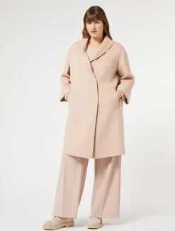 Outlet Marina Rinaldi Double-faced wool and cashmere coat IVORY