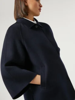 New Marina Rinaldi Double-faced wool and cashmere jacket MIDNIGHTBLUE