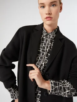 Discount Marina Rinaldi Double-faced wool and cashmere coat BLACK