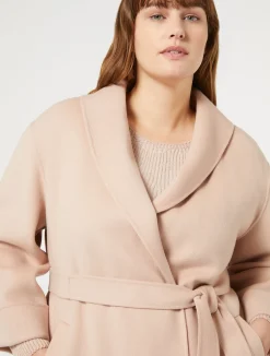 Outlet Marina Rinaldi Double-faced wool and cashmere coat IVORY