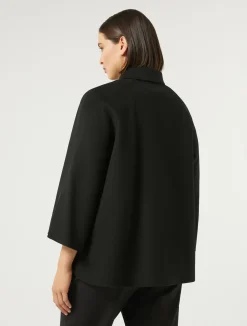 Fashion Marina Rinaldi Double-faced wool and cashmere jacket BLACK