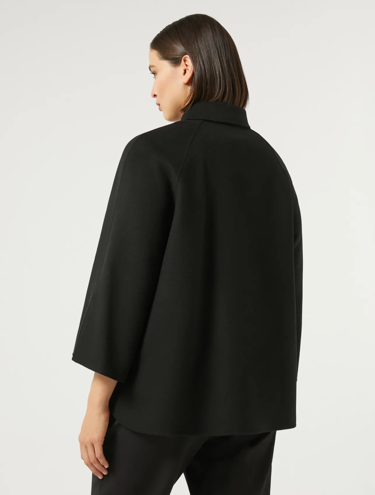 Fashion Marina Rinaldi Double-faced wool and cashmere jacket BLACK