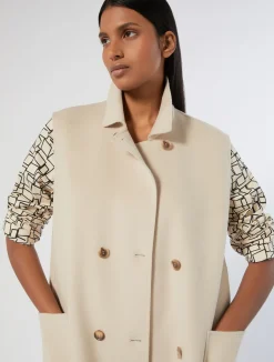 Online Marina Rinaldi Double-faced wool and cashmere gilet BEIGE