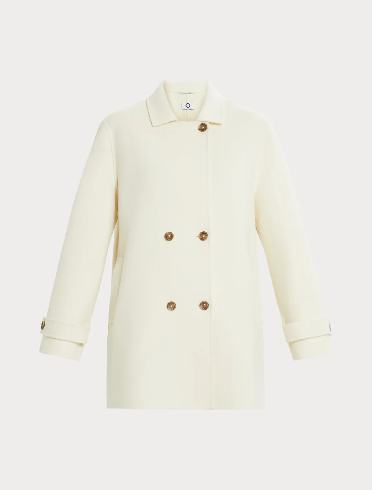 New Marina Rinaldi Double-faced wool and cashmere coat WHITE