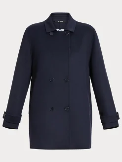 Fashion Marina Rinaldi Double-faced wool and cashmere coat MIDNIGHTBLUE