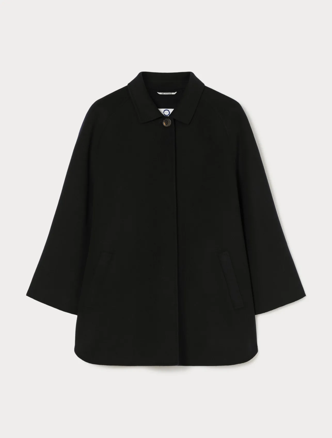 Fashion Marina Rinaldi Double-faced wool and cashmere jacket BLACK