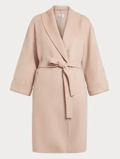 Outlet Marina Rinaldi Double-faced wool and cashmere coat IVORY