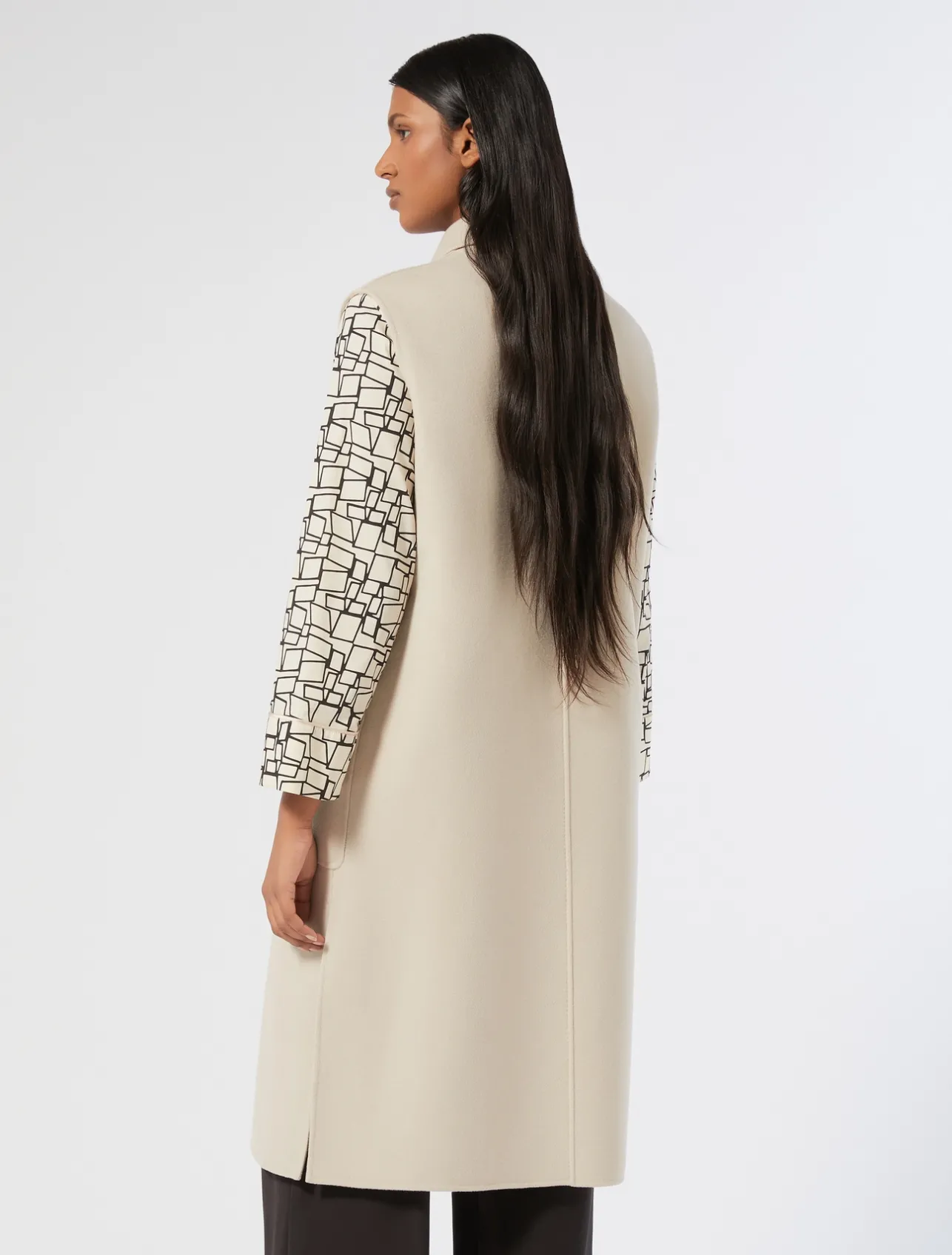 Online Marina Rinaldi Double-faced wool and cashmere gilet BEIGE