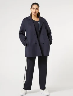 Fashion Marina Rinaldi Double-faced wool and cashmere coat MIDNIGHTBLUE