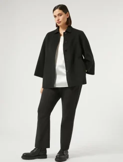 Fashion Marina Rinaldi Double-faced wool and cashmere jacket BLACK