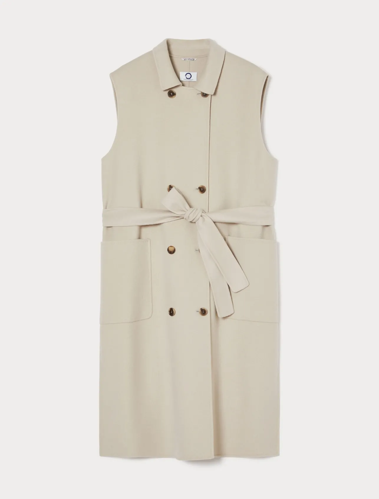 Online Marina Rinaldi Double-faced wool and cashmere gilet BEIGE