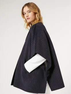Fashion Marina Rinaldi Double-faced wool cape ULTRAMARINE
