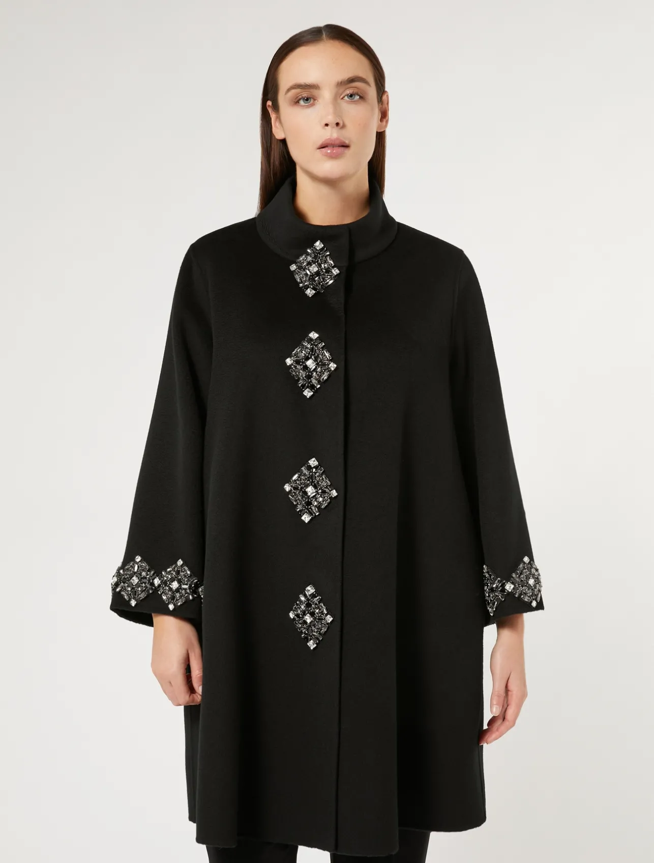 Clearance Marina Rinaldi Double-faced wool coat BLACK