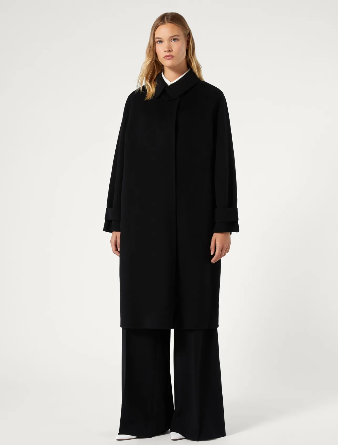 Clearance Marina Rinaldi Double-faced wool coat BLACK