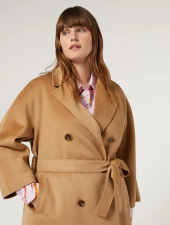 Sale Marina Rinaldi Double-faced wool coat CAMEL