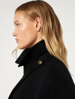 Clearance Marina Rinaldi Double-faced wool coat BLACK