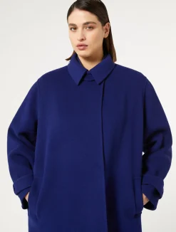 Outlet Marina Rinaldi Double-faced wool coat CHINABLUE