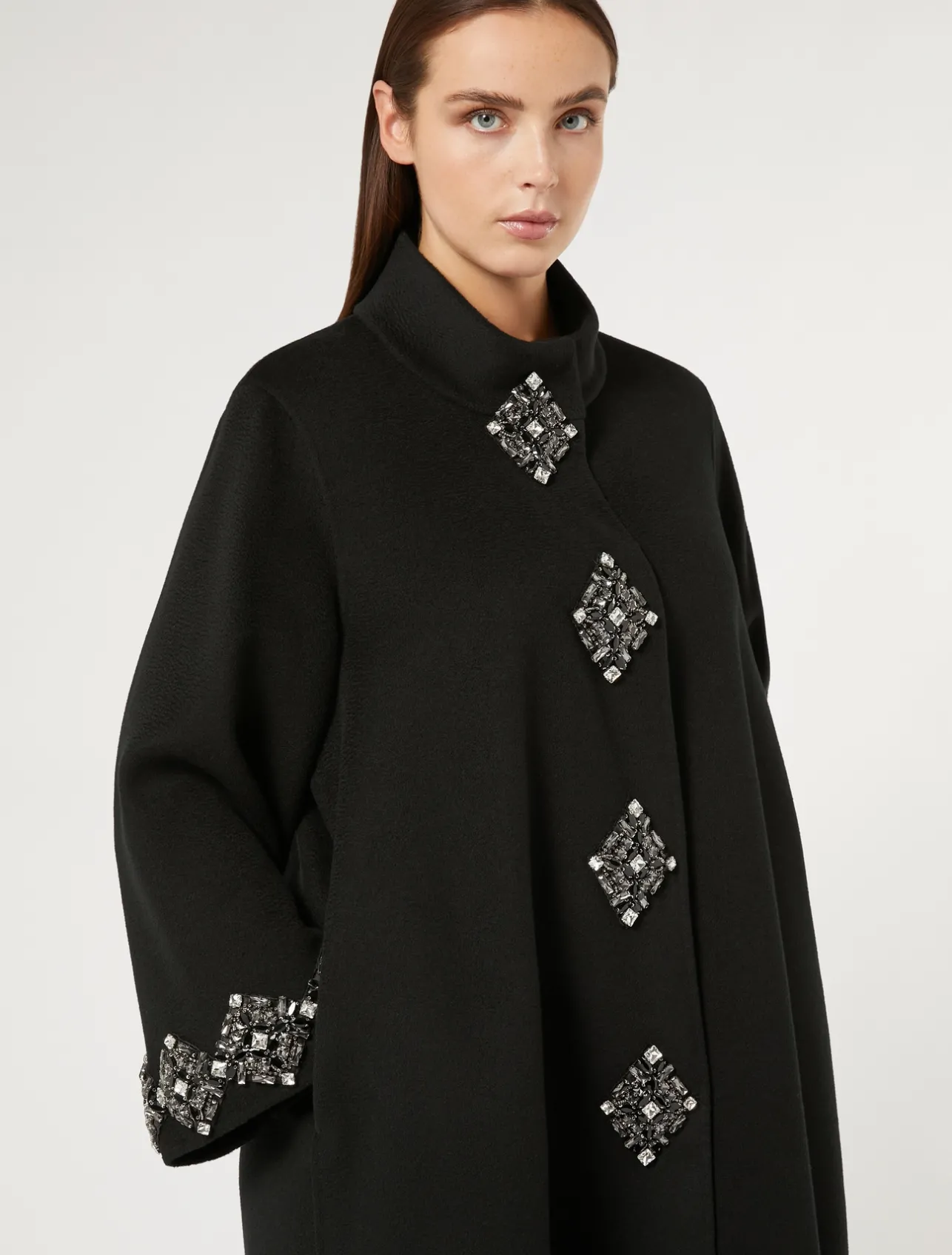Clearance Marina Rinaldi Double-faced wool coat BLACK