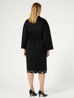 Best Marina Rinaldi Double-faced wool coat BLACK