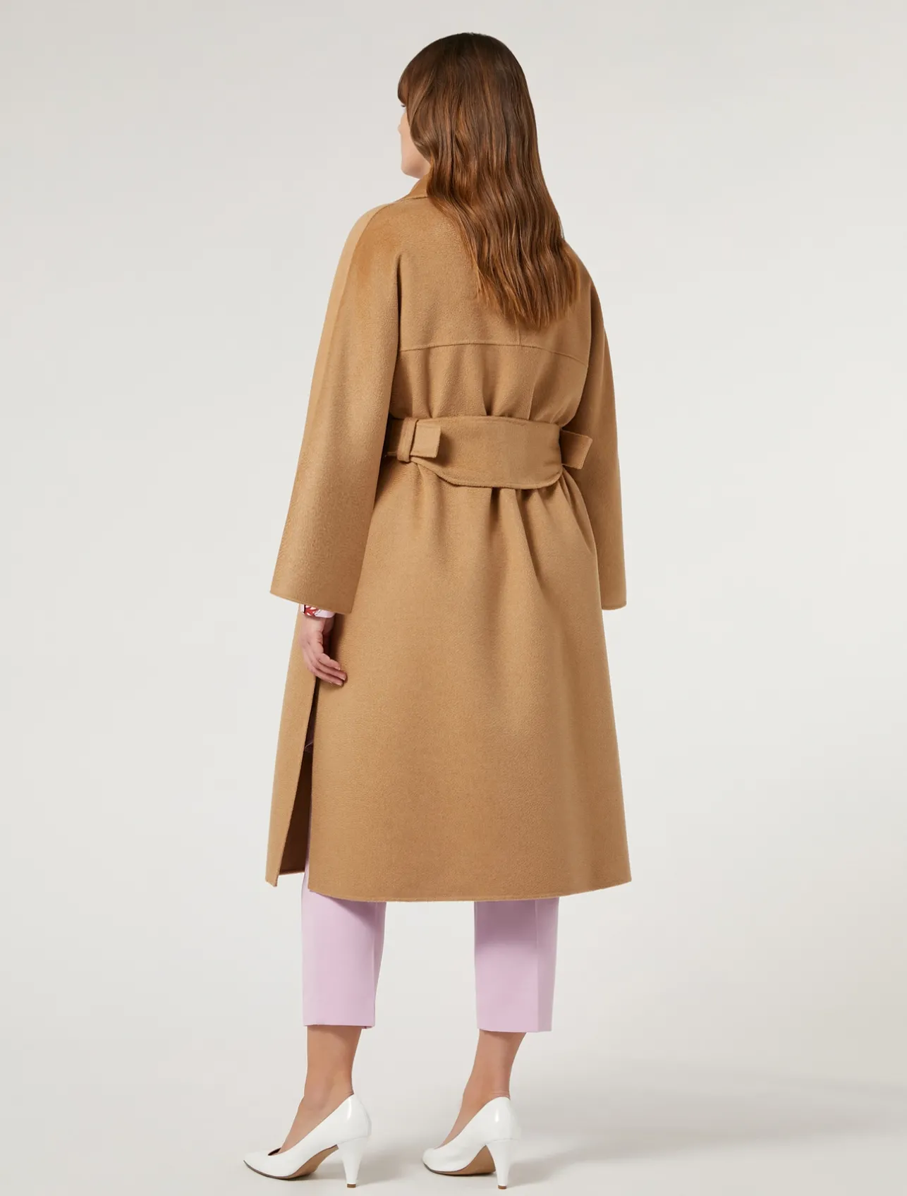 Sale Marina Rinaldi Double-faced wool coat CAMEL