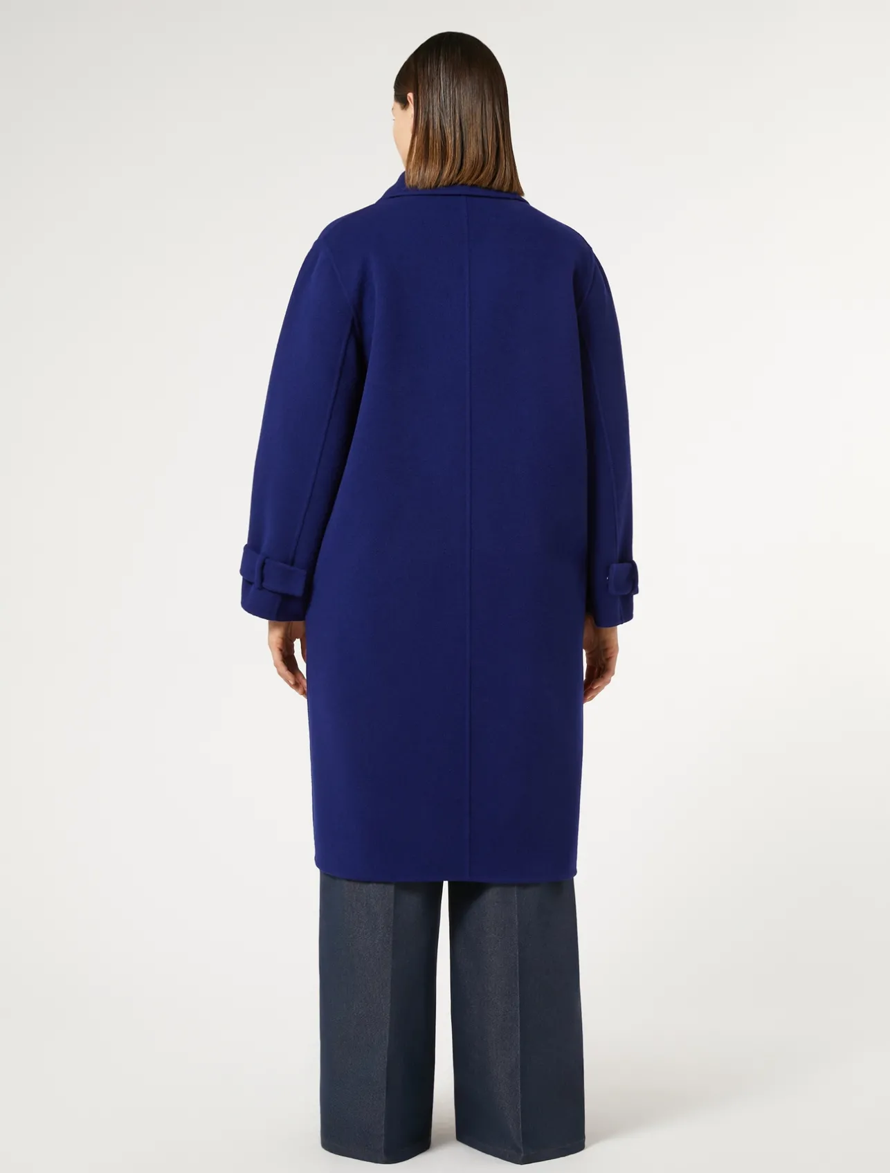 Outlet Marina Rinaldi Double-faced wool coat CHINABLUE