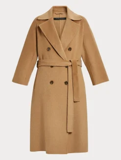 Sale Marina Rinaldi Double-faced wool coat CAMEL