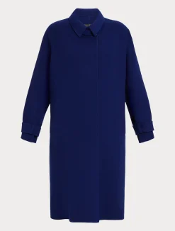 Outlet Marina Rinaldi Double-faced wool coat CHINABLUE