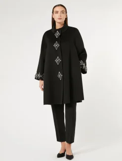 Clearance Marina Rinaldi Double-faced wool coat BLACK
