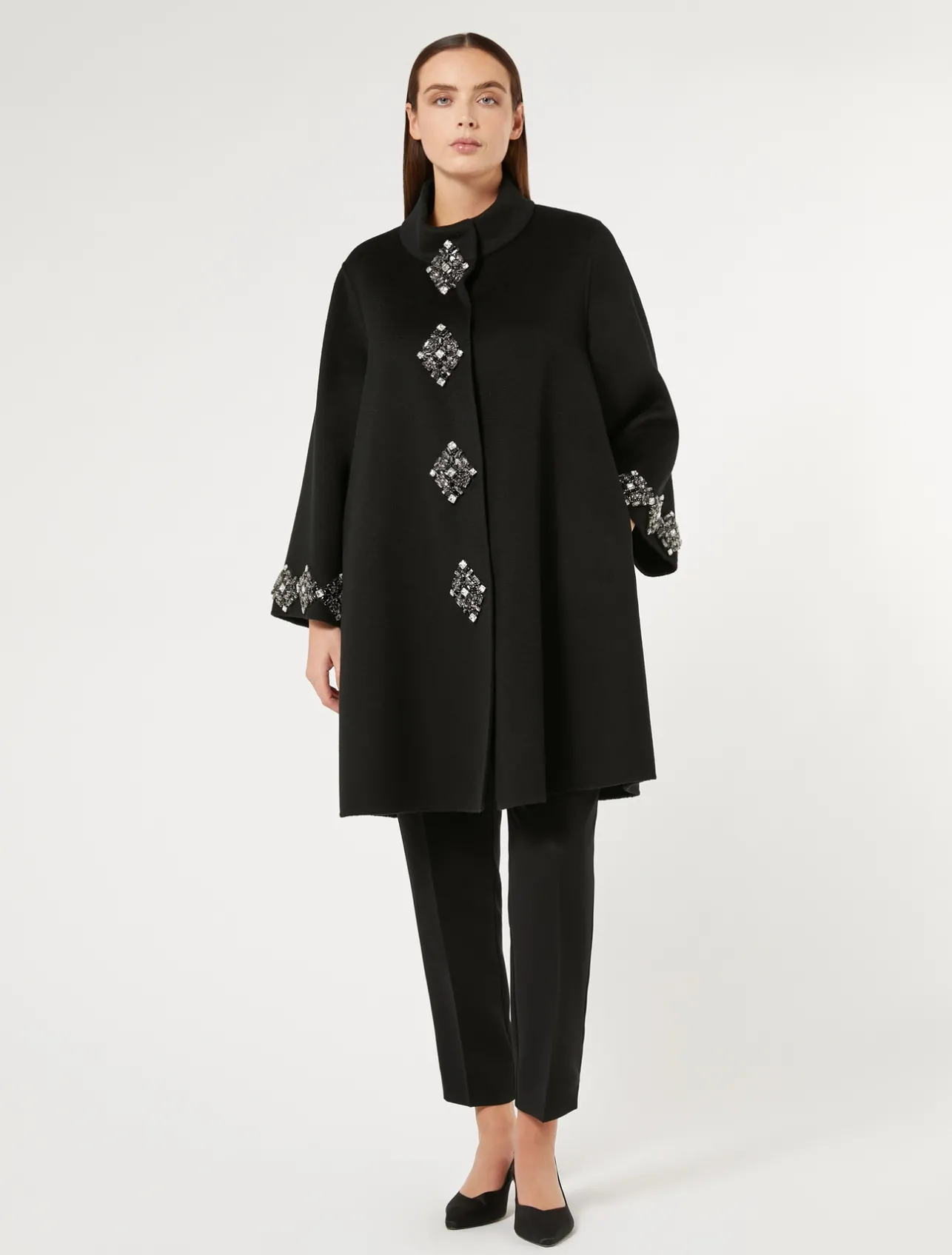 Clearance Marina Rinaldi Double-faced wool coat BLACK