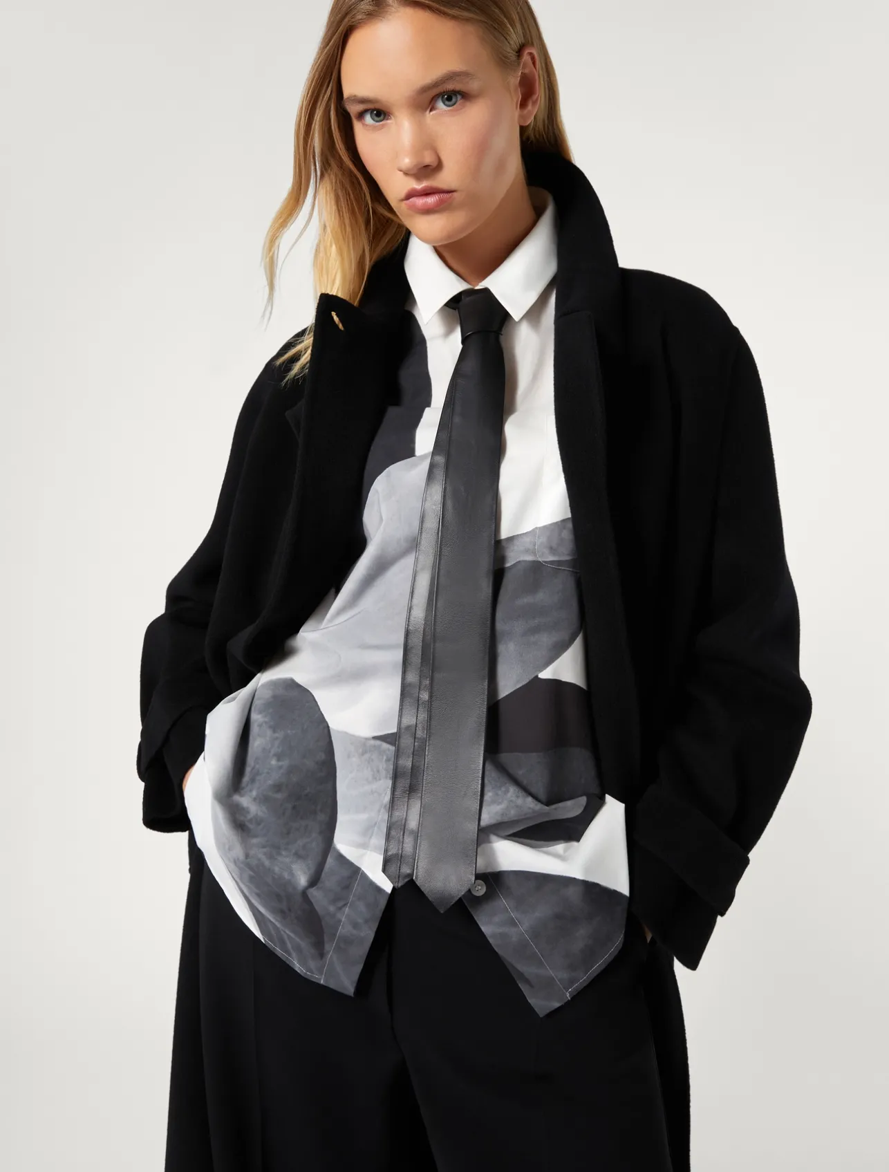 Clearance Marina Rinaldi Double-faced wool coat BLACK
