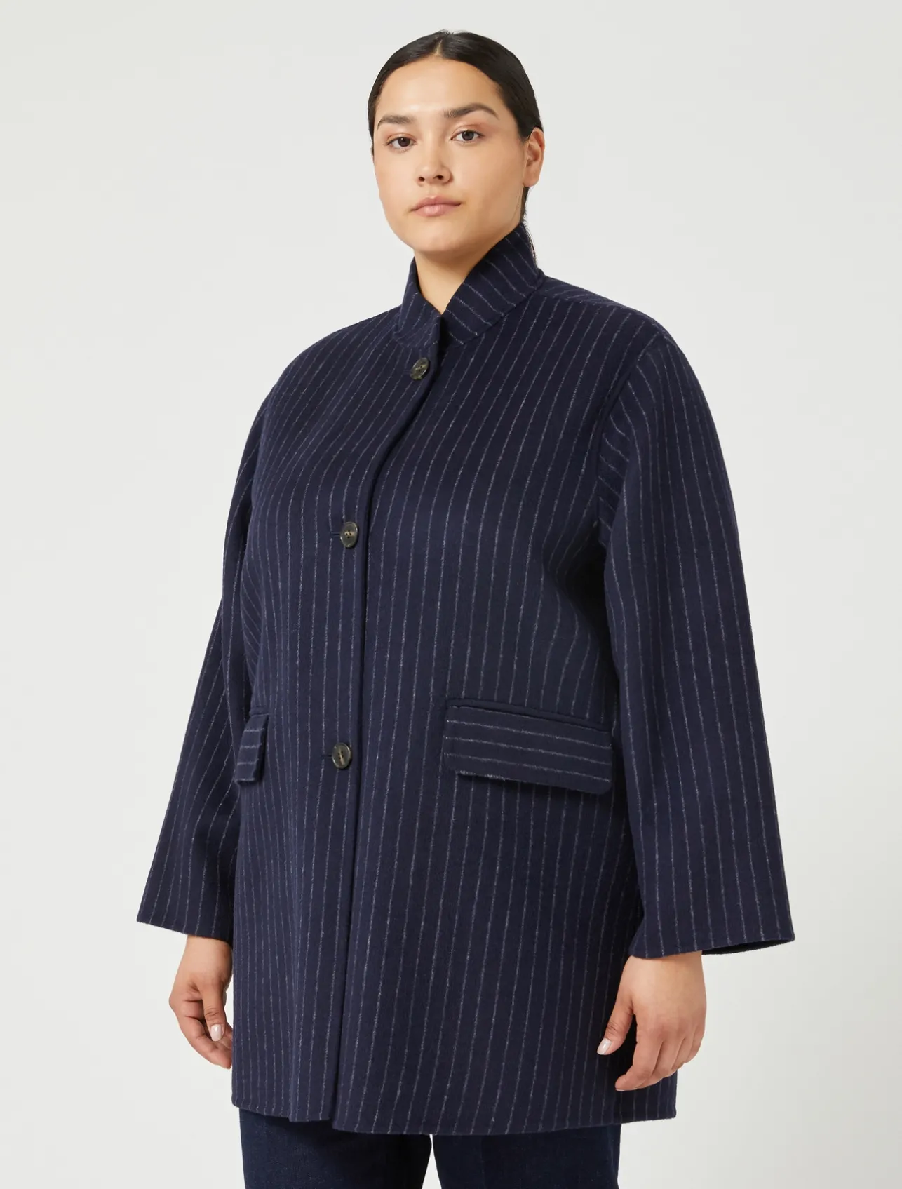 Fashion Marina Rinaldi Double-faced wool heavy jacket ULTRAMARINE