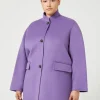 Clearance Marina Rinaldi Double-faced wool heavy jacket PURPLE